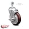 Service Caster 5 Inch Maroon Polyurethane Wheel Swivel 1/2 Inch Threaded Stem Caster with Brake SCC-TS20S514-PPUB-MRN-TLB-121315 - alternate 1
